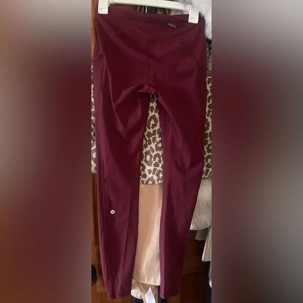 Lululemon Burgundy Yoga Pants - Picture 2 of 9